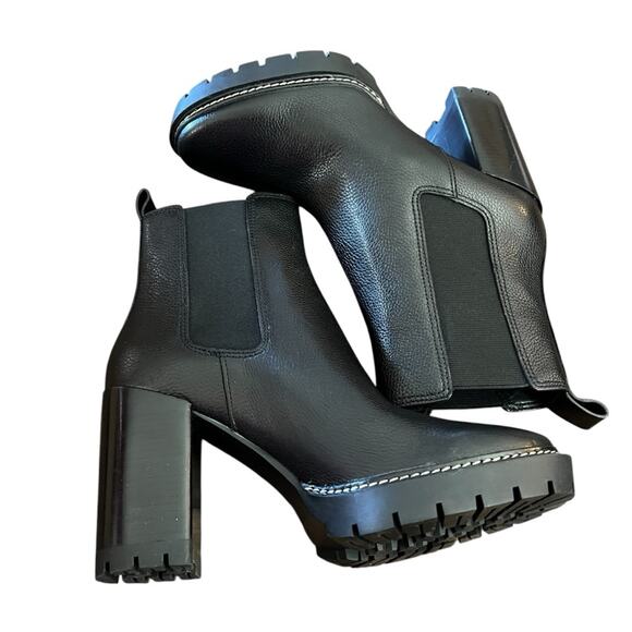 Tory Burch Carson Tumbled Leather Classic Chelsea Lug Sole Ankle Boots NEW 10 - Picture 5 of 12